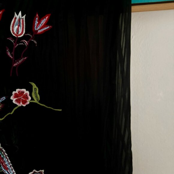 Anthropologie Not So Serious Corsica Black Beaded Maxi Dress - Size 6 - Picture 7 of 16